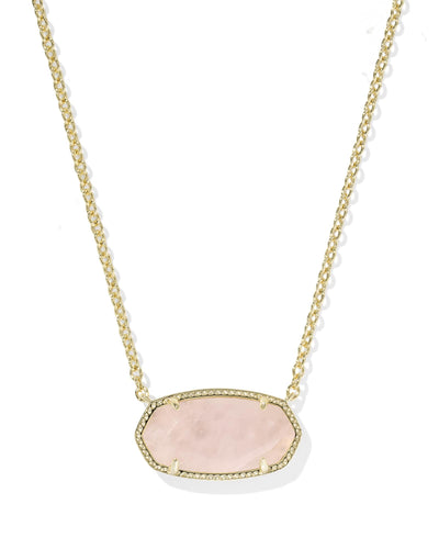 Elisa Rose Quartz Statement Short Pendant Necklace