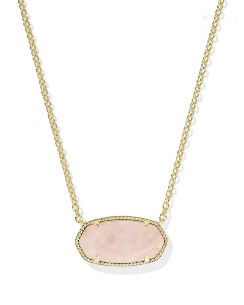 Elisa Rose Quartz Statement Short Pendant Necklace