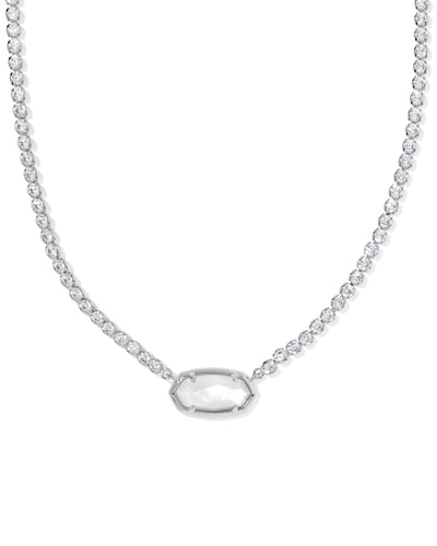 Elisa Silver Ivory Tennis Necklace