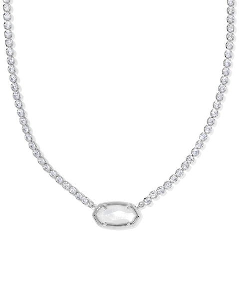 Elisa Silver Ivory Tennis Necklace