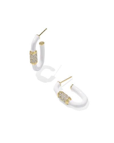 Emery Enamel Gold Hoop Earring