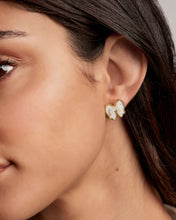 Haley Ivory Bow Stud Earring-Mother of Pearl
