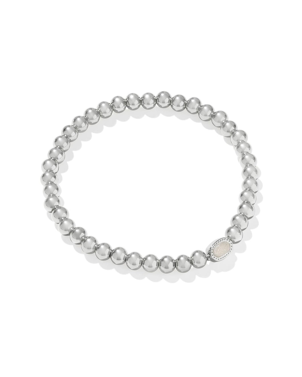 Mini Elaina Silver Stretch Bracelet-Iridescent Drusy