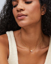 Mini Elisa Satellite Gold Short Pendant-Mother of Pearl