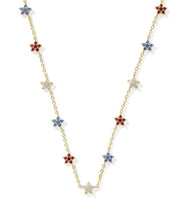 Sierra Star Red White Blue Gold Strand Necklace
