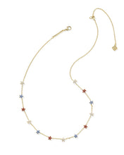 Sierra Star Red White Blue Gold Strand Necklace