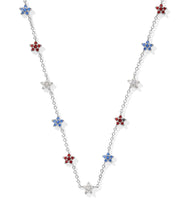 Sierra Star Red White Blue Silver Strand Necklace