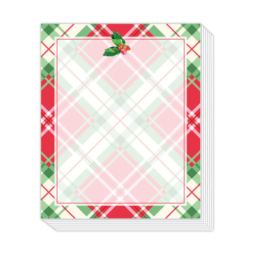 Bright Red and Green Christmas Plaid Holly Short Stack