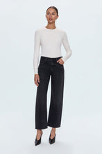 Lexi Silver Screen Mid Rise Bowed Straight Jean