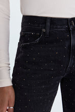 Lexi Silver Screen Mid Rise Bowed Straight Jean