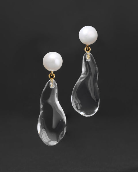 Liquid Lucite Freshwater Pearl Drop Earring