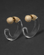 Liquid Lucite Crystal Pave Hoop Earring