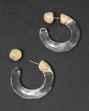 Liquid Lucite Crystal Pave Hoop Earring