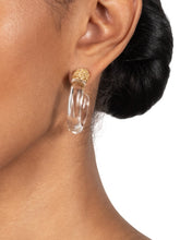 Liquid Lucite Crystal Pave Hoop Earring