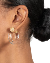 Liquid Lucite Crystal Pave Hoop Earring