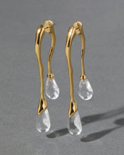 Gold Lucite Front Back Double Drop Earring