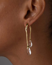 Gold Lucite Front Back Double Drop Earring