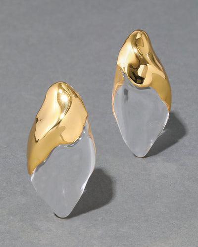 Lucite Molten Clip On Earring