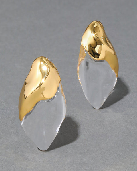 Lucite Molten Clip On Earring