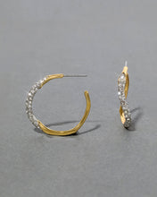 Gold Crystal Pave Hoop Earring