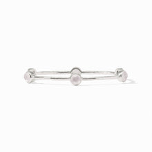 Milano Luxe Silver Bangle-Clear Crystal-Small
