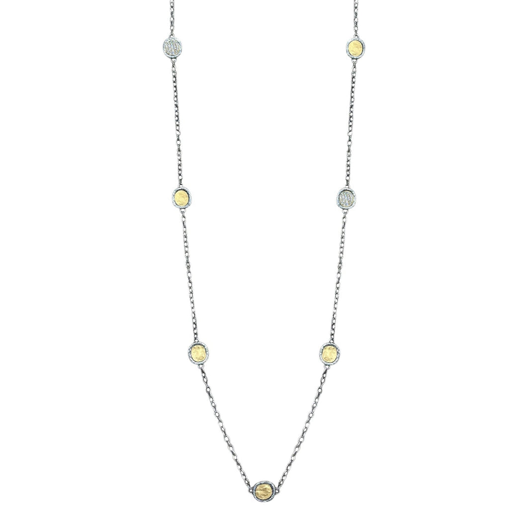 Mini Vintage Silver Pavia Station Necklace