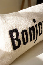 BONJOUR! HAND-HOOKED PILLOW