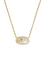 Elisa Gold Ivory Bow Short Pendant Necklace