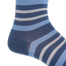 Blue Ash Double Stripe Mid Calf Sock
