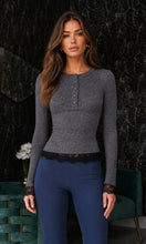 Olivia Lace Combo Henley Sweater