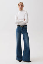 Vivian Blue Depths Mid Rise Wide Leg Jean