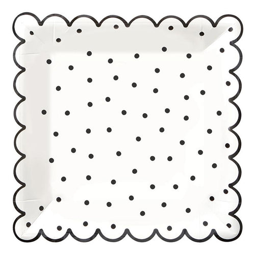 Black Dot Paper Plate 8pk