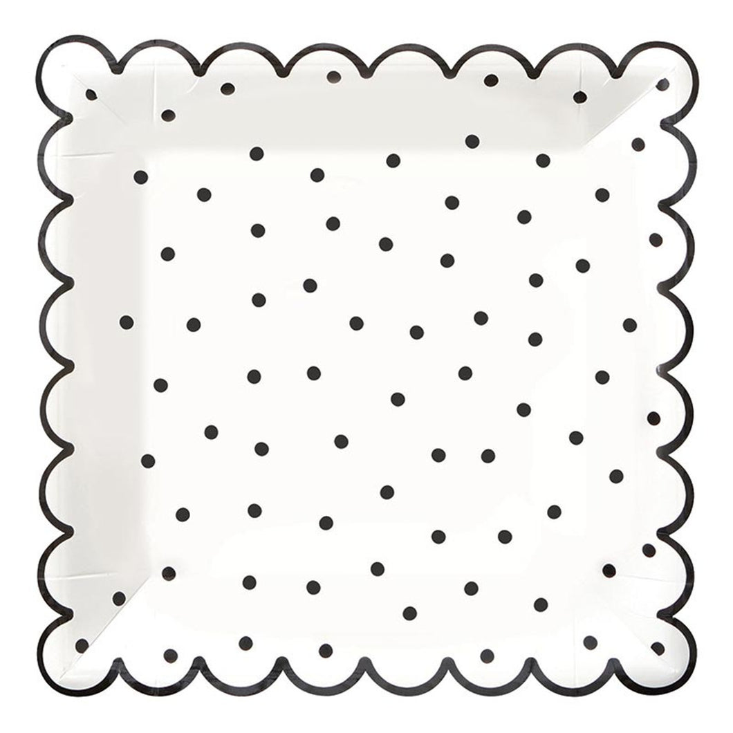 Black Dot Paper Plate 8pk