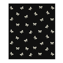 Ivory Black Bow Throw