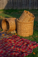 Round Braided Seagrass Basket with Handles-Medium