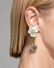PANSY LUCITE CRYSTAL DROP POST EARRING