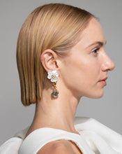 PANSY LUCITE CRYSTAL DROP POST EARRING
