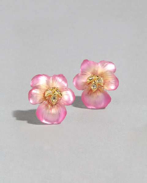 MORNING PANSY LUCITE PETITE POST EARRING