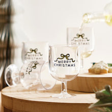Merry Christmas Acrylic Wine Glasses Set/4