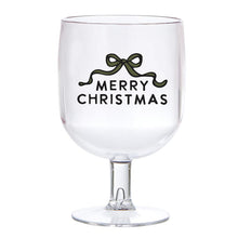 Merry Christmas Acrylic Wine Glasses Set/4