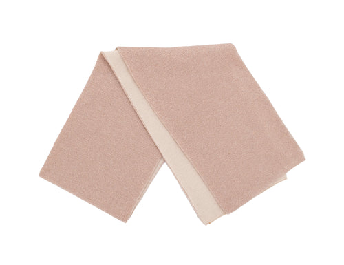 Dusty Pink Lurex Knit Wool Scarf
