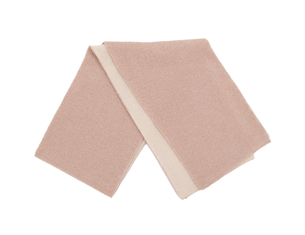 Dusty Pink Lurex Knit Wool Scarf