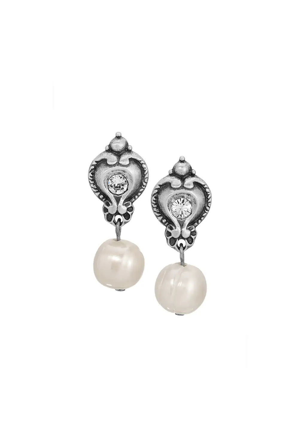 Pearl Dangle Silver Stud Earring