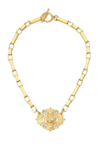 Strasbourg Micro Bee Stack Crystal Chain Necklace