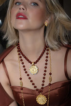 Ruby Shell Pearl Mont Joye Medallion Necklace