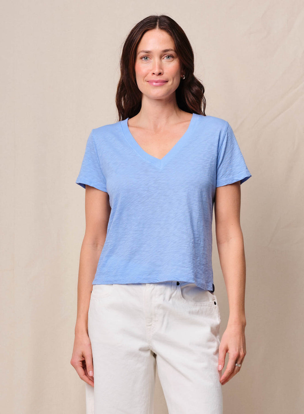 Supima Jersey V-Neck Slub Tee