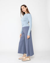 Ponte Knit Cropped Wide Leg Pant