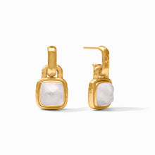 Sahara Gold Hoop & Charm Earring-Clear Crystal