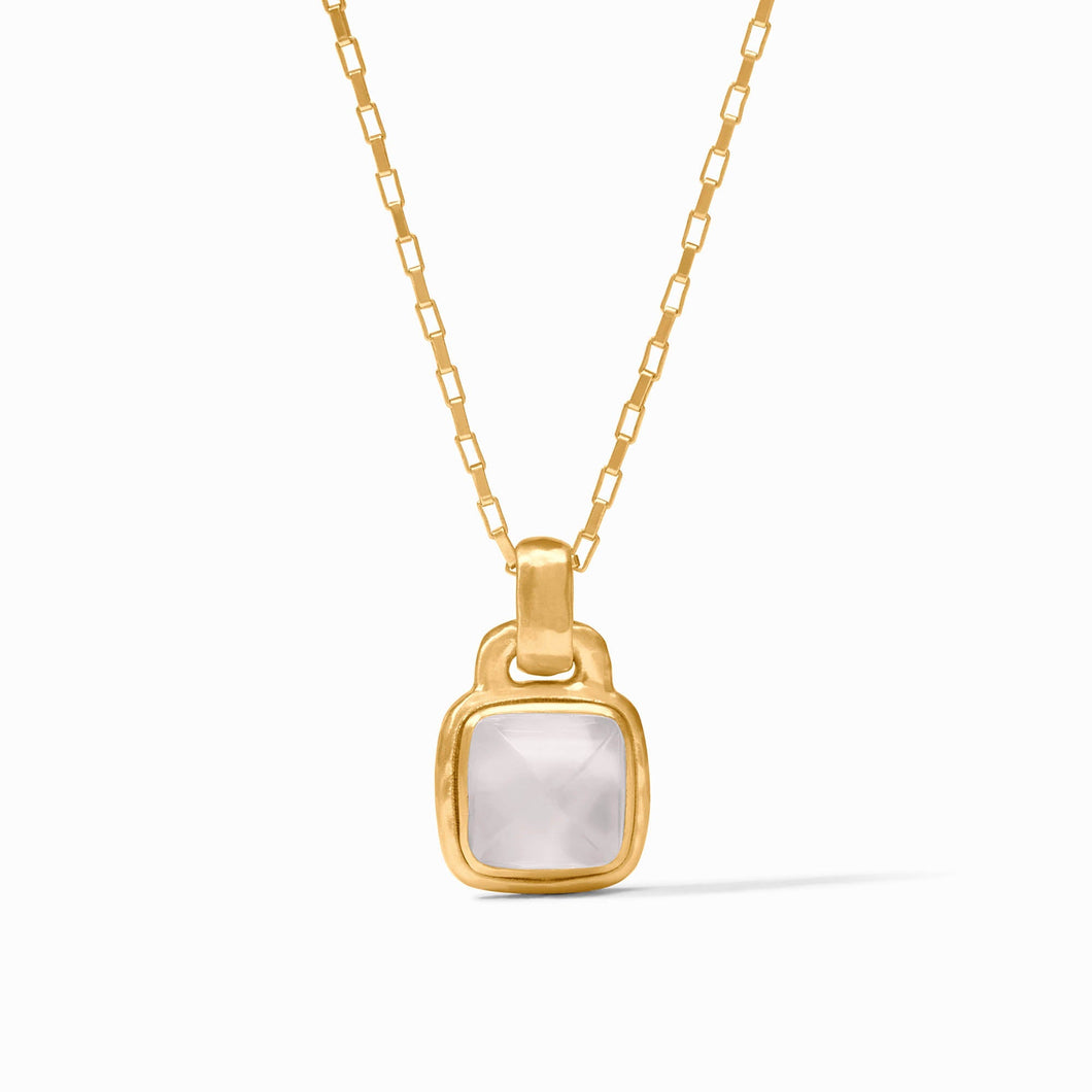 Sahara Gold Solitaire Necklace-Clear Crystal