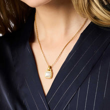 Sahara Gold Solitaire Necklace-Clear Crystal